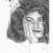 Mi Proyecto del curso: Retrato contemporáneo en grafito. Un projet de Illustration traditionnelle, Beaux Arts, Esquisse , Dessin au cra, on, Dessin, Dessin de portrait, Dessin réaliste, Dessin artistique , et Dessin anatomique de caro.silva.h - 25.05.2021