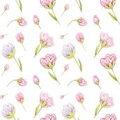 Pattern "Tulipanes" by Paz Pérez De las casas. Design, Traditional illustration, Graphic Design, Industrial Design, Packaging, Paper Craft, Pattern Design, Creativit, Poster Design, Logo Design, Watercolor Painting, Printing, Artistic Drawing, and Botanical Illustration project by Paz Pérez De las casas - 04.15.2021