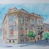 Mi Proyecto del curso: Dibujo arquitectónico con acuarela y tinta. Sketching, Drawing, Watercolor Painting, Architectural Illustration, Sketchbook & Ink Illustration project by Hernán Mella - 05.26.2021