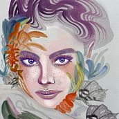 My project in Illustrated Portrait in Watercolor course. Traditional illustration, Fine Arts, Painting, Drawing, Watercolor Painting, Portrait Drawing, and Artistic Drawing project by Carine Landrieux - 05.27.2021