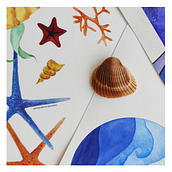 Fundo do mar, meu Universo.... Traditional illustration project by Kadinne Strobel - 05.27.2021