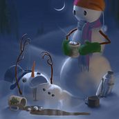 Warm Wishes - Holiday Greeting Card. Un projet de Illustration traditionnelle , et Peinture numérique de Christopher Zappe - 19.12.2008