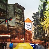 Meu projeto do curso: Paisagens urbanas em aquarela. Un projet de Beaux Arts, Aquarelle et Illustration architecturale de Victor Mateus - 29.05.2021