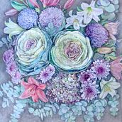 A floral composition in color pencils. Un proyecto de Dibujo artístico y Dibujo a lápiz de Irina DG - 29.05.2021