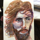 My project in Artistic Portrait with Watercolors course. Fine Arts, Painting, Watercolor Painting, and Portrait Drawing project by Ute Hinrichs - 05.30.2021