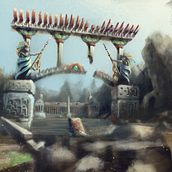 Ruinas de Tolonte. Un proyecto de Ilustración tradicional, Ilustración digital, Videojuegos, Concept Art y Diseño de videojuegos de Maximiliano Servin - 31.05.2021