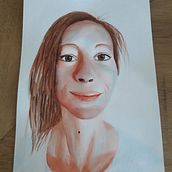 auto portrait. Un proyecto de Pintura a la acuarela de amandinepionneau - 31.05.2021