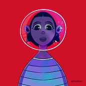 A Girl from Outer Space. Een project van Traditionele illustratie van ufotubon - 01.06.2021