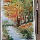 Mi Proyecto del curso: Paisajes naturales en acuarela. Fine Arts, Painting, and Watercolor Painting project by ilecararojo - 06.01.2021