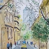 Mi Proyecto del curso: Paisajes urbanos en acuarela. Fine Arts, Watercolor Painting, and Architectural Illustration project by Rossilynn Valverde Charpentier - 06.02.2021