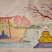 Proyecto final: Ilustración en acuarela con influencia Japonesa ncia . Traditional illustration project by molinacastilloalex - 04.20.2021