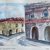 Mi Proyecto del curso: Dibujo arquitectónico con acuarela y tinta. Un proyecto de Bocetado, Dibujo, Pintura a la acuarela, Ilustración arquitectónica, Sketchbook e Ilustración con tinta de Francis Acosta - 02.06.2021