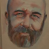 Mi Proyecto del curso: Retrato artístico en acuarela. Fine Arts, Painting, Watercolor Painting, and Portrait Drawing project by Celeste Velez - 06.02.2021