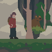 Tileset practice: Lost in the Forest. 2D Animation, 3D Animation, Video Games, Pixel Art, Game Design, and Game Development project by Marcus Skog - 06.03.2021