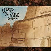 My project in Watercolor Travel Journal course (Qasr Al-Abd, Iraq Al-Amir, Jordan). Traditional illustration, Watercolor Painting, Architectural Illustration, and Sketchbook project by Yousef Omar - 06.04.2021