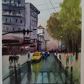 My project in Urban Landscapes in Watercolor course Ein Projekt aus dem Bereich Bildende Künste, Aquarellmalerei und Architektonische Illustration von Adrianna - 28.05.2021