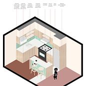 Cencalli Kitchen. Architecture, Design, Traditional illustration, Furniture Design, and Making project by Ana Alonso - 06.04.2021