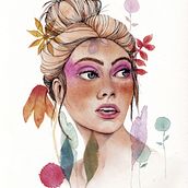 Mi Proyecto del curso: Retrato ilustrado en acuarela. Un projet de Illustration traditionnelle, Beaux Arts, Peinture, Dessin, Aquarelle, Dessin de portrait , et Dessin artistique de Nahir Rocha - 09.01.2021