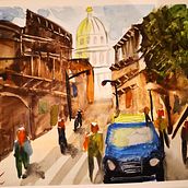 Mi Proyecto del curso: Paisajes urbanos en acuarela. Un proyecto de Bellas Artes, Pintura a la acuarela e Ilustración arquitectónica de Edgar Zamora - 06.06.2021