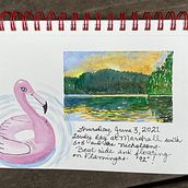 Marshall Lake Sunset . Watercolor Painting, and Sketchbook project by Toni Boggan - 06.06.2021