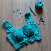 cropped mermaid. Crochet, Costume Design, Creativit, DIY, Arts, and Crafts project by Cristiane Trein da Silva - 06.06.2021