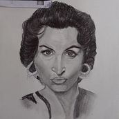 Retrato de Mercedes Funes interpretando a Tita Merello. Un proyecto de Dibujo a lápiz y Dibujo de Retrato de Natalin Inchauspe - 01.05.2021