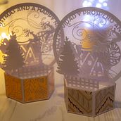 Tarjeta de globo de nieve. Paper Craft, Design, Arts, and Crafts project by Omar Toro - 06.08.2021