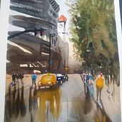 My project in Urban Landscapes in Watercolor course. Fine Arts, Watercolor Painting, and Architectural Illustration project by suanc56 - 06.06.2021