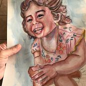 Mi Proyecto del curso: Retrato artístico en acuarela. Un proyecto de Bellas Artes, Pintura, Pintura a la acuarela y Dibujo de Retrato de Pilar Navarrete - 08.06.2021