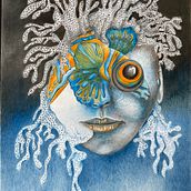 Mein Kursprojekt: Kreatives Porträt in Chiaroscuro mit Buntstiften . Un progetto di Illustrazione tradizionale, Disegno a matita, Disegno di ritratti e Disegno artistico di Kathrin Merz - 08.06.2021