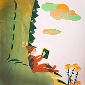 San Jorge y el dragón . Traditional illustration, Children's Illustration, Interior Design, and Collage project by Lorena Alonso Sánchez - 05.12.2021