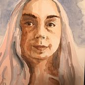 My project in Artistic Portrait with Watercolors course. Fine Arts, Painting, Watercolor Painting, and Portrait Drawing project by mecassada - 06.08.2021