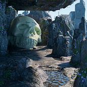 Nephilim's Grave. Traditional illustration, Concept Art, and 3D Design project by Ricardo Ramón - 06.07.2021