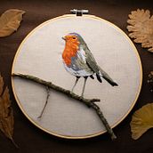 Pettirosso - @neneedle on instagram . Ilustrație tradițională și Broderie de Nene - 06.10.2021