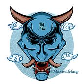 Oni Mask: Arte vectorial: refleja tu estilo con Illustrator . Traditional illustration, Vector Illustration, and Digital Illustration project by Maximiliano Videla - 06.06.2021