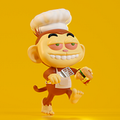 Monkchtime!. Modelagem 3D, Ilustração tradicional, 3D, e Publicidade projeto de Cuauhtémoc García Robles - 30.04.2021