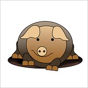 Happy Pig. Traditional illustration, Graphic Design, Vector Illustration, and Digital Illustration project by Gail Nickel-Kailing - 06.10.2021