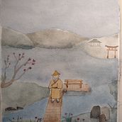 Mi Proyecto del curso: Ilustración en acuarela con influencia japonesa. Een project van Traditionele illustratie,  Tekening y Aquarelschilderen van Silvia Graciela Tursky - 11.06.2021