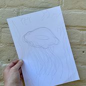 Blue Jellyfish. Traditional illustration, and Digital Illustration project by Gem Blastock - 06.12.2021