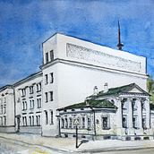 My project in Architectural Sketching with Watercolor and Ink course. Sketching, Drawing, Watercolor Painting, Architectural Illustration, Sketchbook & Ink Illustration project by chalov_ilia - 06.12.2021