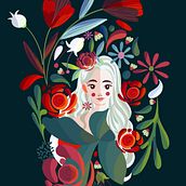 Mi Proyecto del curso: Retrato ilustrado con elementos botánicos. Traditional illustration, Digital Illustration, Botanical Illustration, and Digital Drawing project by Jocelin Flores - 06.12.2021