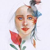 My project in Illustrated Portrait in Watercolor course. Traditional illustration, Fine Arts, Painting, Drawing, Watercolor Painting, Portrait Drawing, and Artistic Drawing project by Nina Carter - 06.12.2021