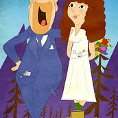 Mi boda!. Traditional illustration, Character Design, and Drawing project by Enrique Barrón Abarca - 06.13.2021