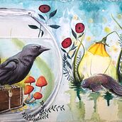 My project in Illustration Using Mixed Techniques: Fantastic Binomials course. Een project van Schilderij, Collage,  Artistieke tekening,  Acr y lschilderij van Cathy Ledtje-Piancone - 13.06.2021