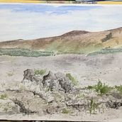 Grand brûlé, ile de la Réunion. Watercolor Painting project by luco_spincer - 06.12.2021