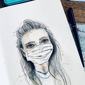 Selfie. Traditional illustration project by sigrunlinda - 06.14.2021