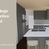Trabajo final curso de diseño de interiores - Remodelacion y ampliacion de cocina 2021 -  Aura Arquitectura. Architecture & Interior Design project by Melanie Trachsler - 03.29.2021