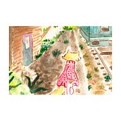 Esperando el tren. Ilustração tradicional, Desenho, e Pintura em aquarela projeto de Mayra Prieto Ballen - 15.06.2021