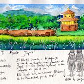 Mi Proyecto del curso: Cuaderno de viaje en acuarela. Un progetto di Illustrazione tradizionale, Pittura ad acquerello, Illustrazione architettonica e Sketchbook di Valeria Ueno - 15.06.2021
