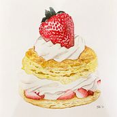 Strawberry shortcake. Un progetto di Pittura ad acquerello e Illustrazione tradizionale di Melisa de Blas - 16.06.2021